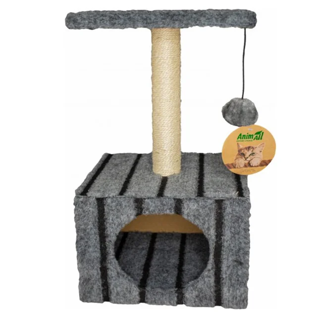 Кігтеточка-будиночок AnimAll, з полицею, сизаль, 50 см