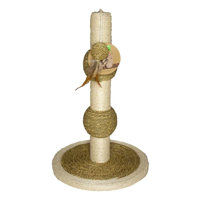 Когтеточка-столбик AnimAll, с мячиком, сизаль, 47 см