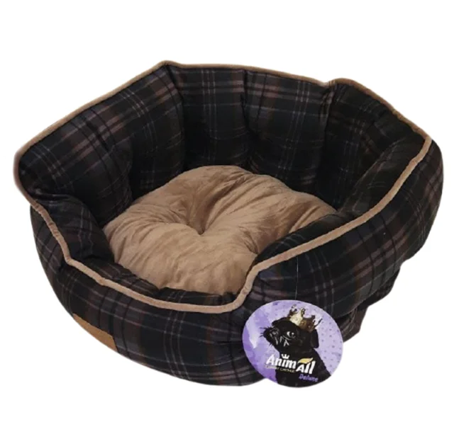 Лежанка AnimAll Rolyal Sof-2 S RED - COFFEE для собак і котів, клітка, 48×42×20 см