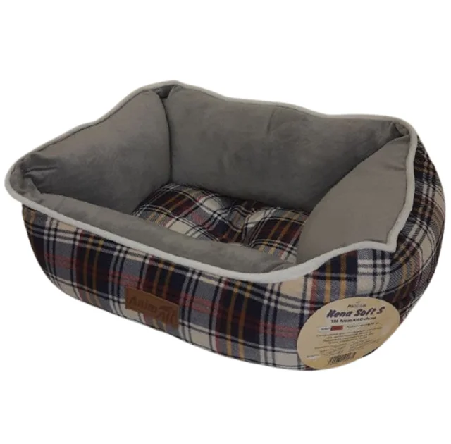 Лежанка AnimAll Nena Soft S WHITE - RED для собак і котів, клітка, 45×35×16 см