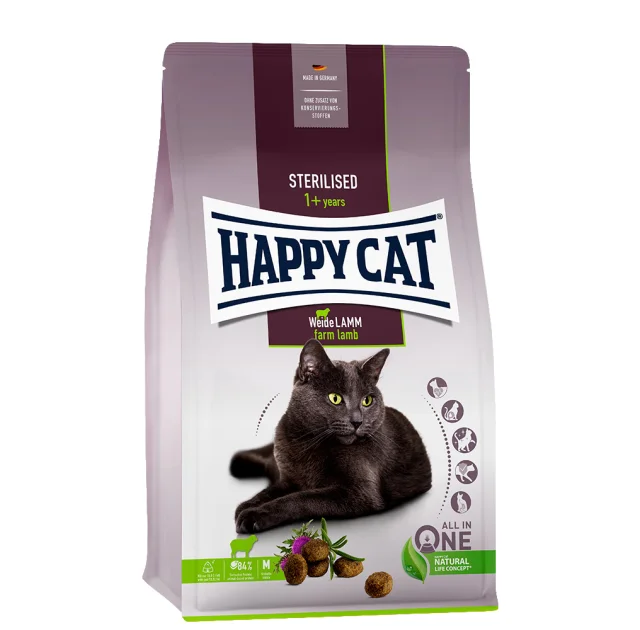 Сухий корм Happy Cat Sterilised Weide Lamm для дорослих стерилізованих котів, зі смаком ягняти, 4 кг