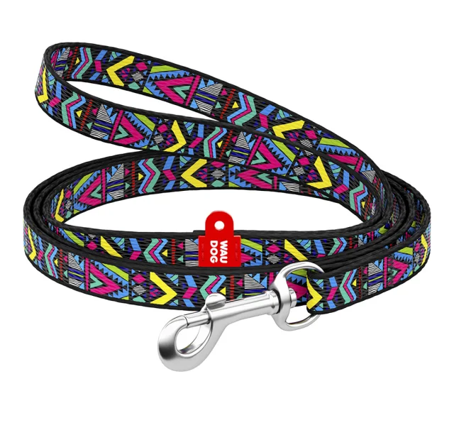 Поводок Waudog Nylon для собак, рисунок Инди, нейлоновый, 10 мм/122 см