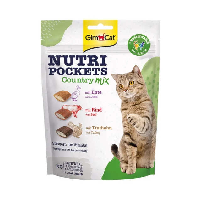 Лакомство GimCat Nutri Pockets Кантри микс, для кошек, 150 г