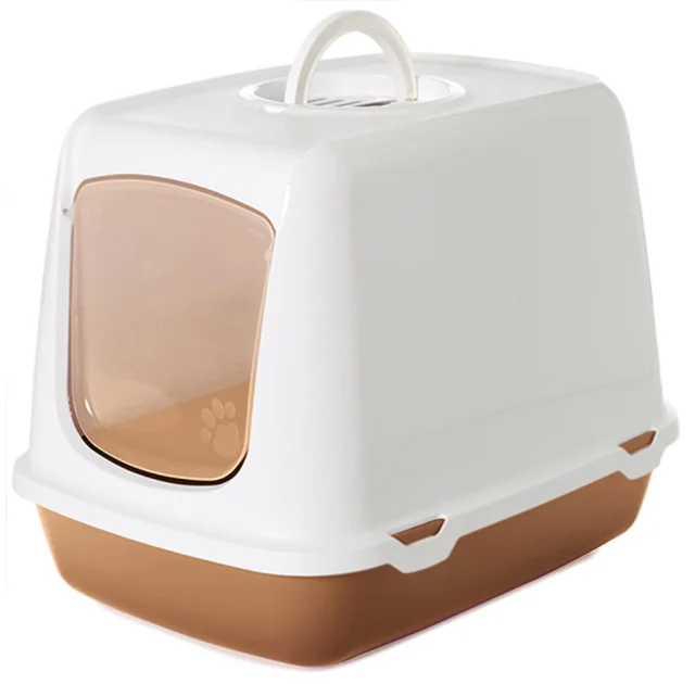 Закрытый туалет Savic Oskar Nordic для кошек, светло-коричневый, 50×37×39 см