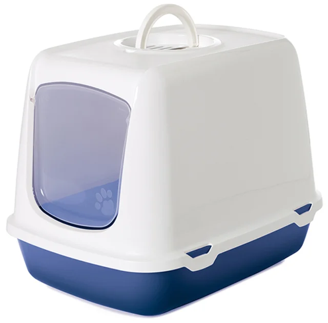 Закрытый туалет Savic Oskar Nordic для кошек, синий, 50×37×39 см