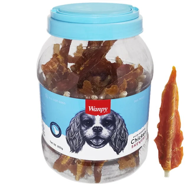 Лакомство Wanpy Chicken Insert Rawhide рулет из вяленой курицы и сыромятной кожи, для собак, 850 г