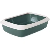 Лоток туалет с бортиком Savic Iriz Nordic Litter Tray для кошек, серо-зелёный, 50×37×13 см