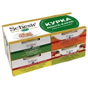 Набір натуральних консервів Schesir Монте-Карло для собак, з куркою, 4 шт×150 г