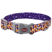 Нашийник Coastal Sublime для собак, нейлоновий, помаранчеві кубики і фіолетові краплі, 30-46×2.5 см