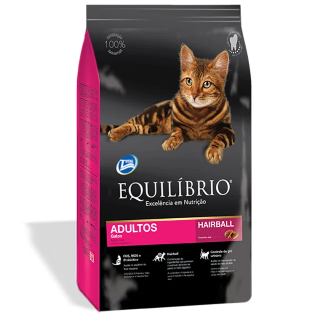 Сухий корм Equilibrio Cat Adult Hairball для котів, для виведення шерсті, 4.4 кг
