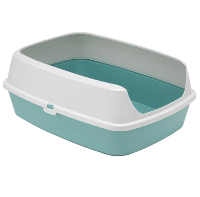 Туалет c бортиком Moderna Maryloo для котів, відкритий, з бортиком, акварель, 50.2×38.4×16.1 см