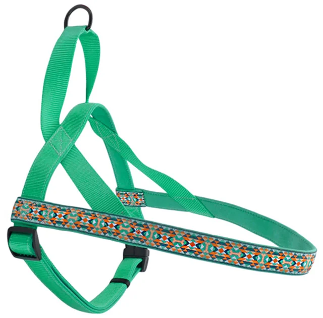 Шлея Coastal Ribbon Weave Harness для собак, темно-бирюзовый с косточками, 48-58×2.5 см