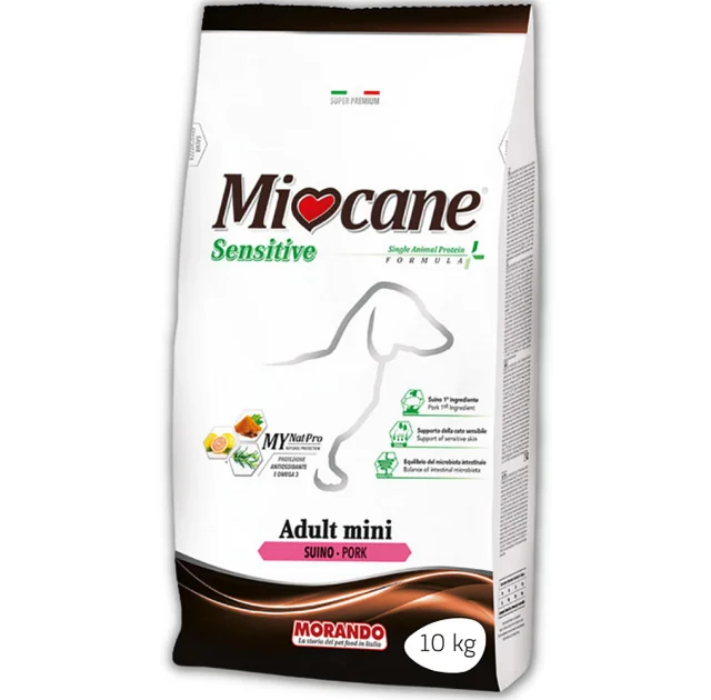 Монопротеїновий сухий корм Morando MioCane Mini Sensitive Monoprotein для собак дрібних порід, свинина, 10 кг