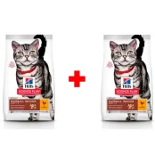 Сухой корм Hill's Science Plan Adult Hairball & Indoor для кошек, с курицей, 300 + 300 г