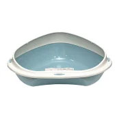 Туалет угловой с бортиком Georplast Shuttle Corner для кошек, 49×40×17.5 см, голубой