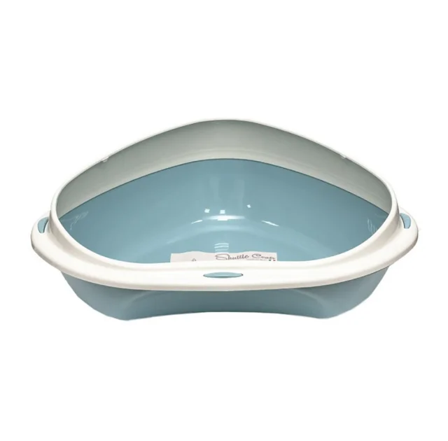 Туалет кутовий з бортиком Georplast Shuttle Corner для котів, 58×48×20.5 см, блакитний