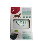 Набор влажного корма Optimeal для взрослых кошек, с треской и овощами в желе, 85 г, 3+1