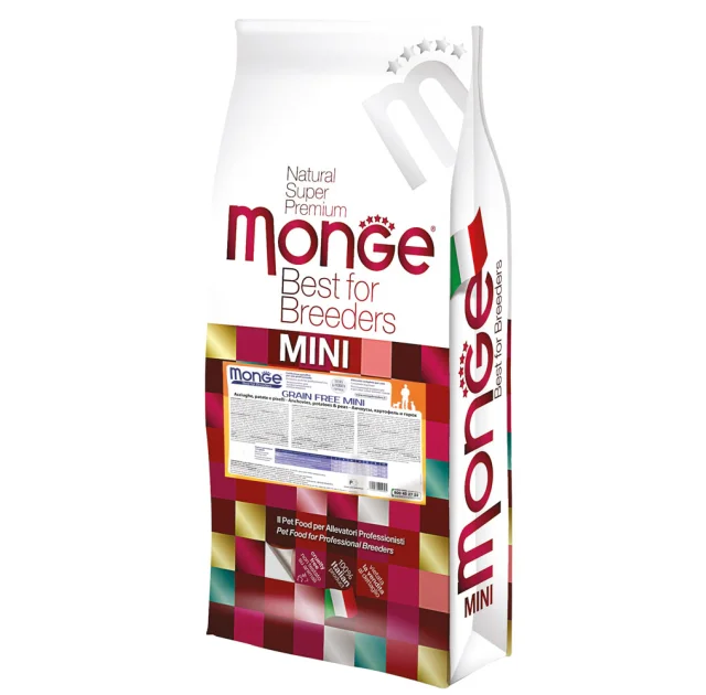 Сухой беззерновой корм Monge Dog Be Wild Gr. Free Mini для собак малых пород, с анчоусом, 15 кг