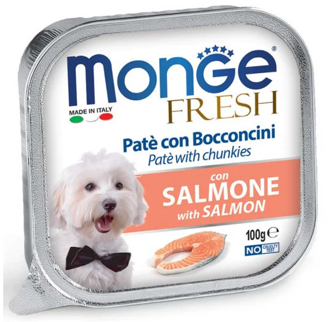 Консервы Monge Dog Fresh для собак, паштет, со свежим лососем, 100 г