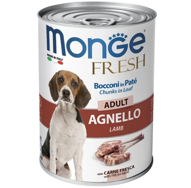 Консервы Monge Dog Fresh для собак, паштет, со свежим ягненком, 400 г