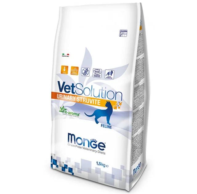 Сухой корм Monge VetSolution Urinary Struvite feline для кошек с мочекаменной болезнью, 1.5 кг