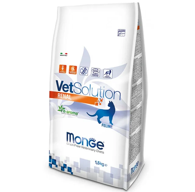 Сухой корм Monge VetSolution Renal feline для поддержания функционирования почек у кошек, 1.5 кг