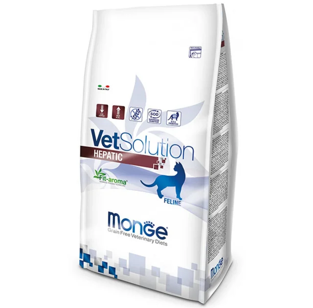 Сухой корм Monge VetSolution Hepatic feline для поддерживания функций печени у кошек, 400 г