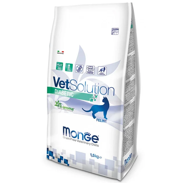 Сухой корм Monge VetSolution Diabetic feline для кошек с сахарным диабетом, 1.5 кг