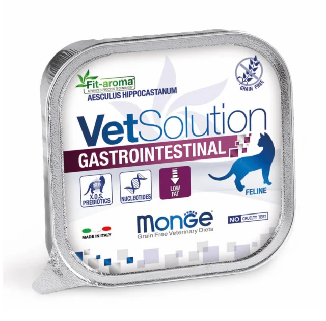 Влажный корм Monge VetSolution Dermatosis feline для кошек с заболеванием кожи, паштет, 100 г