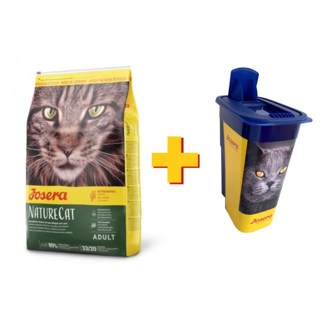 Сухой корм Josera Adult NatureCat для молодых кошек от 6 месяцев, с бататом, рисом и травами, 10 кг, контейнер в подарок