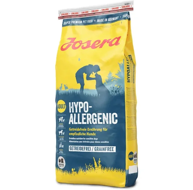 Сухий корм Josera Adult Hypoallergenic для дорослих собак, 15 кг, плед у подарунок