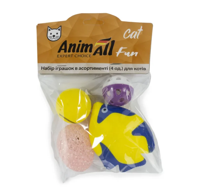 Набір іграшок AnimAll Fun Cat в асортименті, для котів, 4 шт
