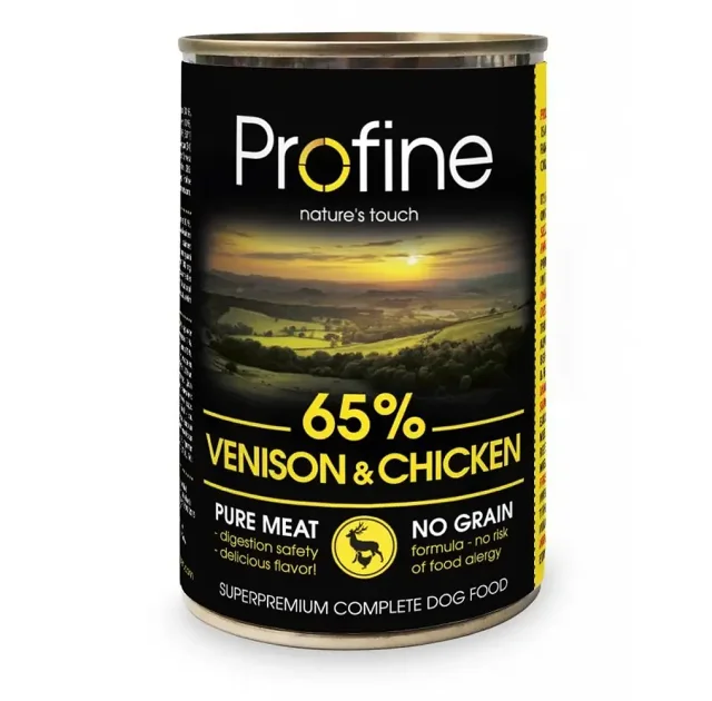 Вологий корм Profine Dog для собак, з олениною та куркою, 400 г