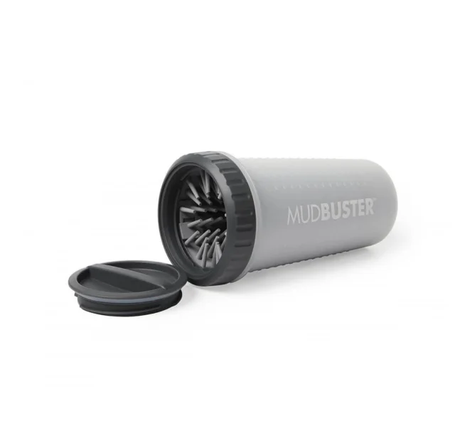 Лапомийка DEXAS MudBuster велика з кришкою, для собак, висота 22 см, діаметр 12 см, світло-сіра