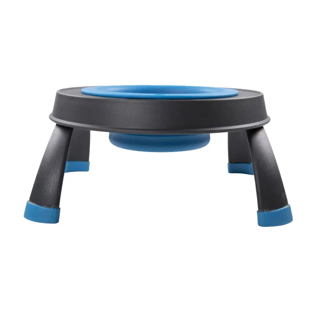 Миска Dexas Single Elevated Feeder одинарна, на складній підставці, велика, блакитна, 960 мл