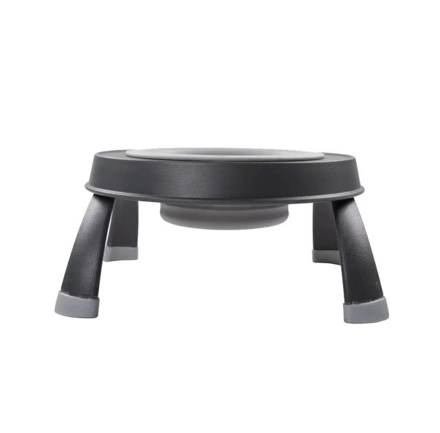 Миска Dexas Single Elevated Feeder одинарна, на складній підставці, велика, світло-сіра, 960 мл