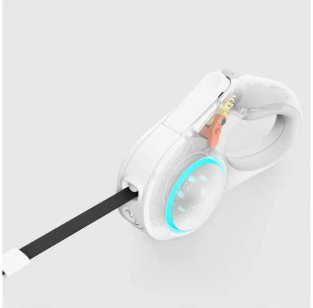 Повідець-рулетка Petkit Travel Go Shine Pet Leash для собак, з підсвічуванням, сірий, до 50 кг, 3 м