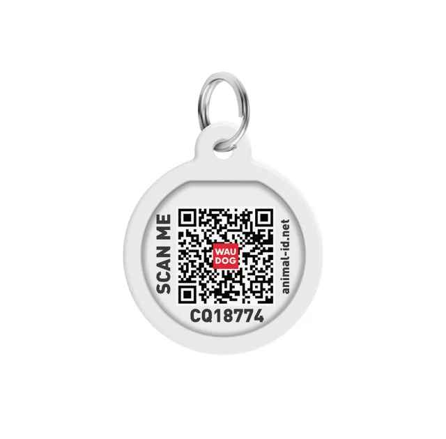 Адресник WAUDOG Smart ID c QR паспортом для собак и котов, металлический, рисунок "NASA21", круг, 25 мм