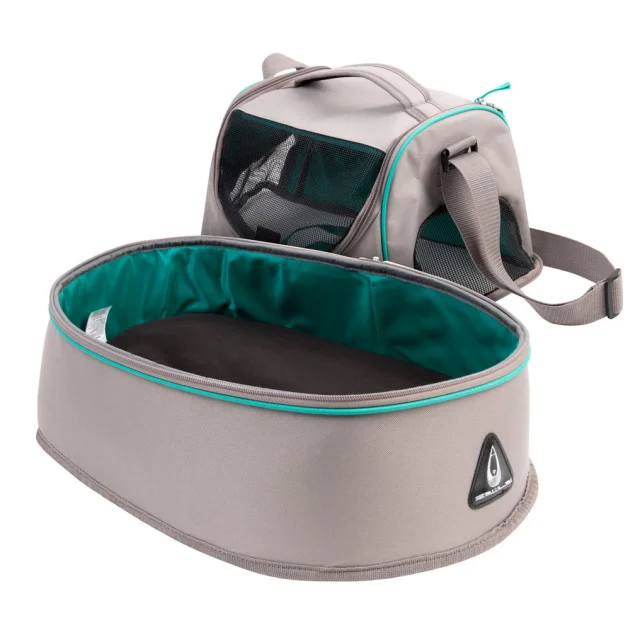 Сумка-переноска Collar для кошек и собак мелких пород, полиэстер, серая, 44×32×32 см