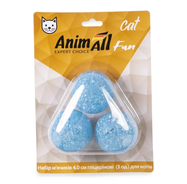 Набір гліцеринових м'ячиків AnimAll Fun Cat для котів, 3 шт