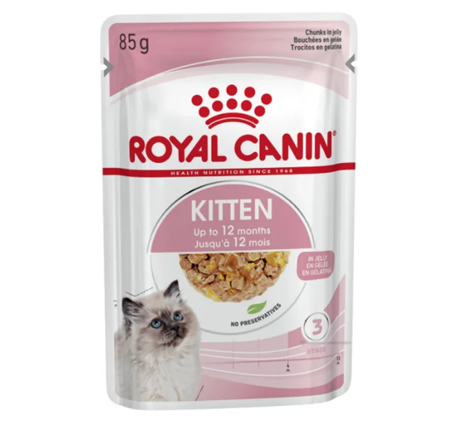 Вологий корм Royal Canin Kitten для кошенят від 4 до 12 місяців, шматочки в желе, 85 г