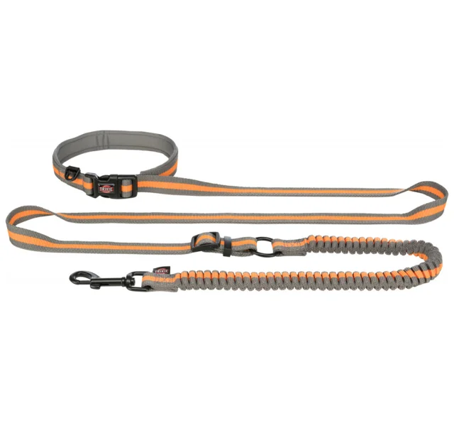 Поводок для пробежек Trixie нейлон, 1.33-1.80 м, толщина 20 мм, графит с оранжевым