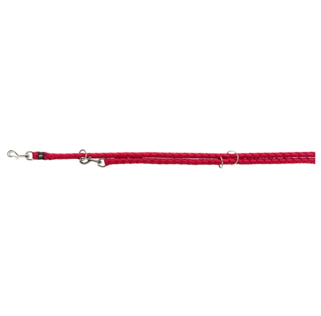 Поводок-перестёжка Trixie Cavo Adjustable Lead для собак, плетёный, круглый, размер S-M, 2 м/12 мм, красный