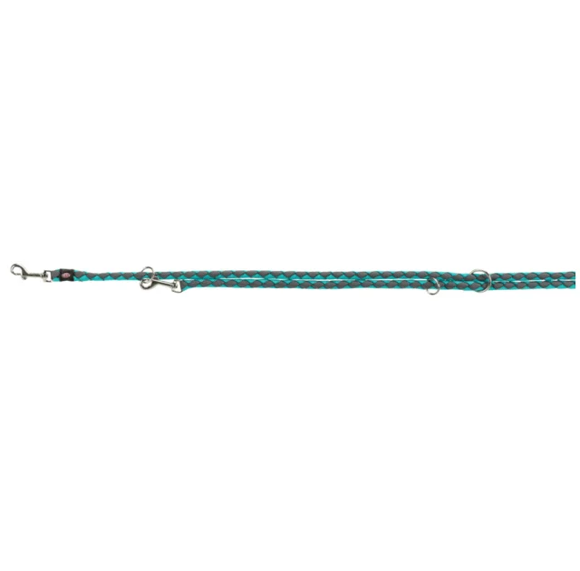 Поводок-перестёжка Trixie Cavo Adjustable Lead для собак, плетёный, круглый, размер S-M, 2 м/12 мм, океан/графит