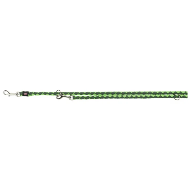 Поводок-перестёжка Trixie Cavo Adjustable Lead для собак, плетёный, круглый, размер S-M, 2 м/12 мм, зелёный/салатовый