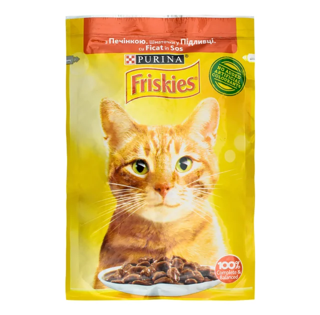 Влажный корм Purina Friskies для кошек, с печенью, 85 г
