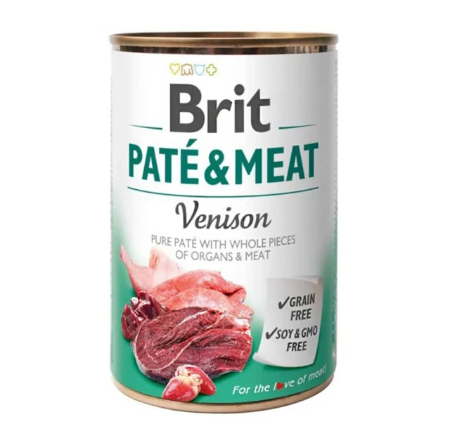 Консерва Brit Paté & Meat Dog, для собак, з олениною, 400 г