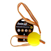 Игрушка AnimAll Fun для собак, тренинг мяч со шлейкой, 6 см, желтая Игрушка AnimAll Fun для собак, тренинг мяч со шлейкой, 6 см, желтая