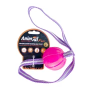Игрушка AnimAll Fun для собак, тренинг мяч со шлейкой, 6 см, коралловая Игрушка AnimAll Fun для собак, тренинг мяч со шлейкой, 6 см, коралловая
