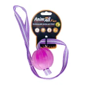 Игрушка AnimAll Fun для собак, тренинг мяч со шлейкой, 6 см, фиолетовая Игрушка AnimAll Fun для собак, тренинг мяч со шлейкой, 6 см, фиолетовая